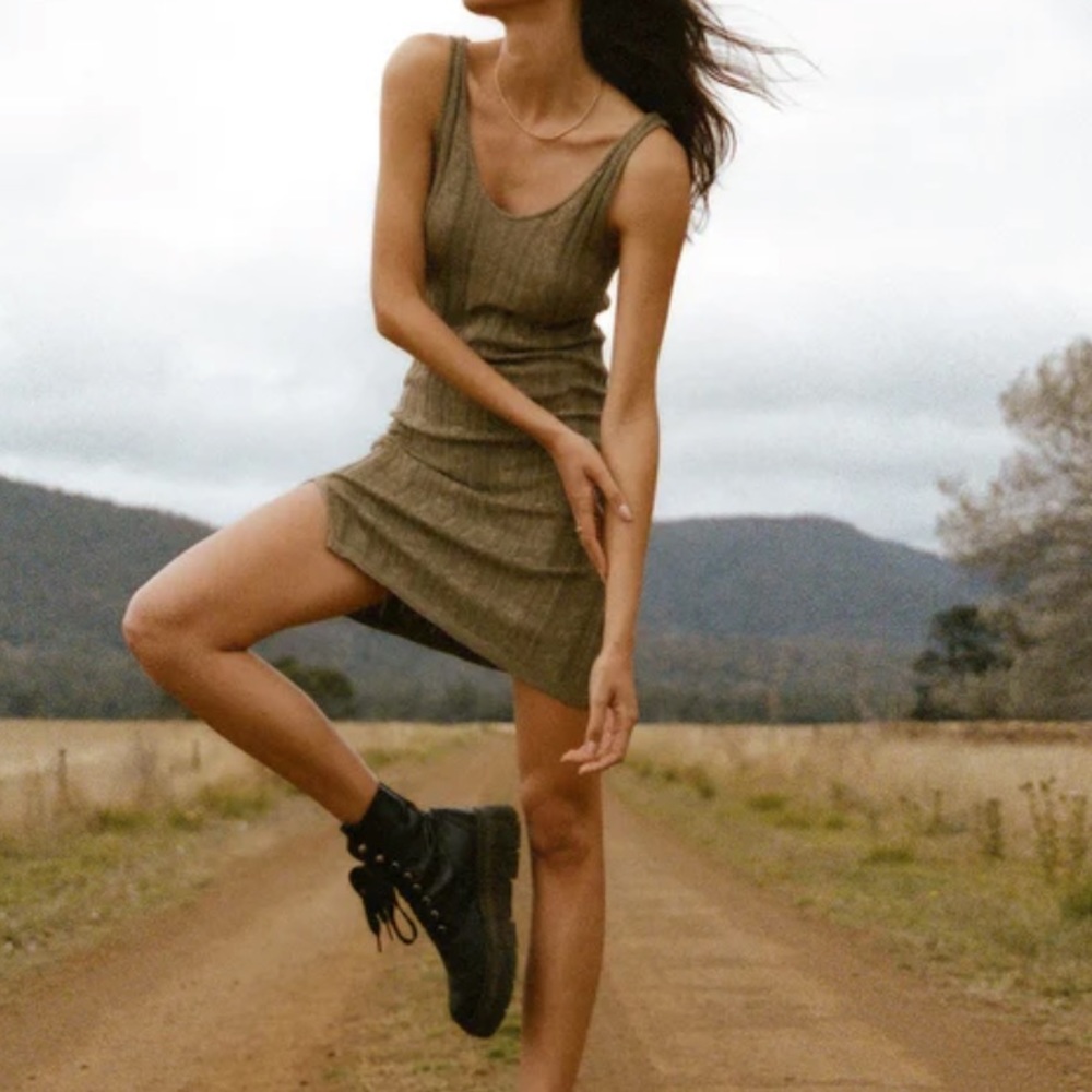Spell Frenchie ribbed mini dress